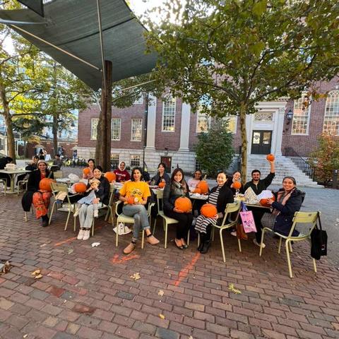 Special Halloween gathering where members went pumpkin carving.