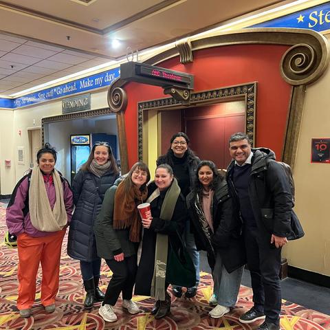 HSSPA members at the entrance of the movie theater.